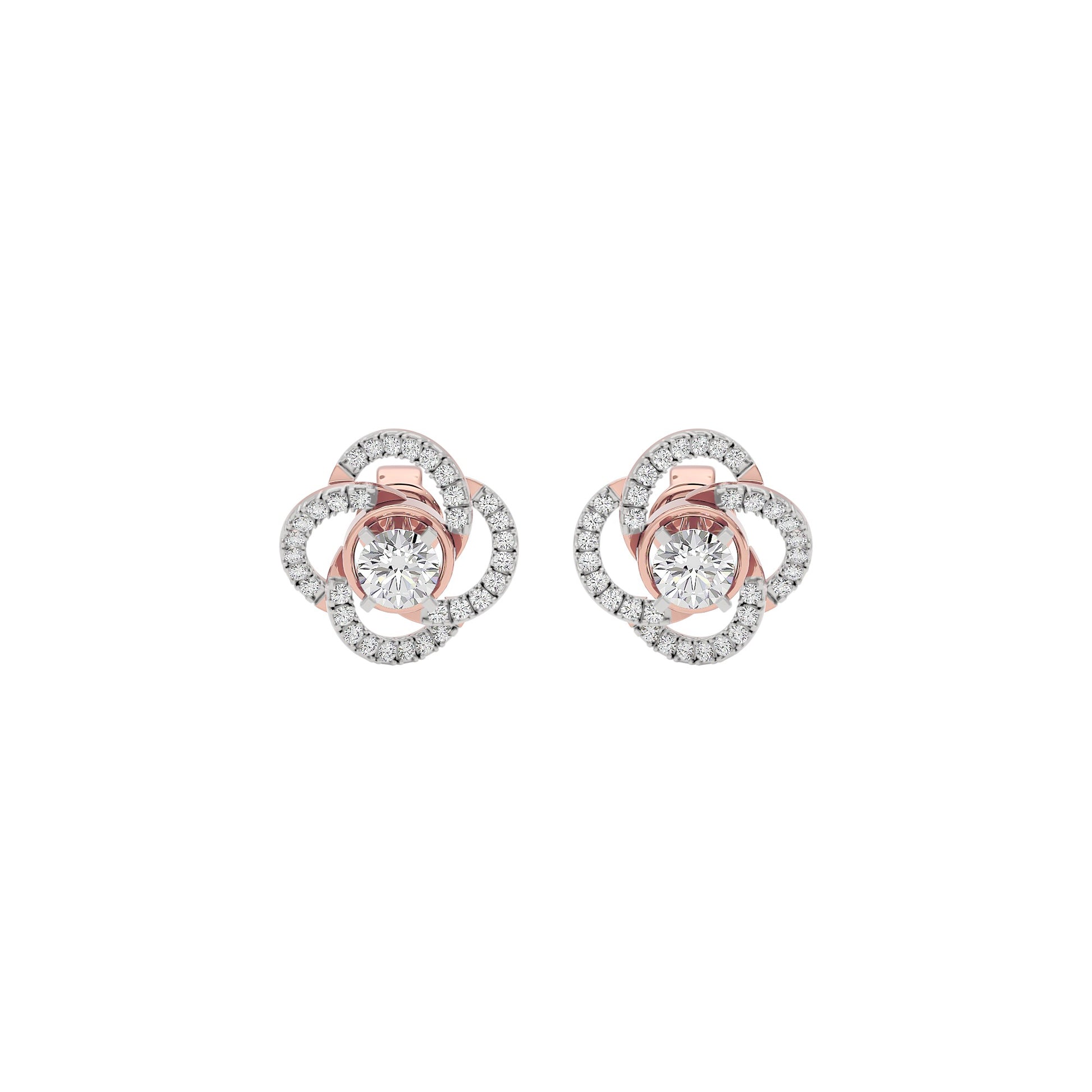 Eterna Eclat Diamond Bloom Earrings 18 KT / Rose Gold