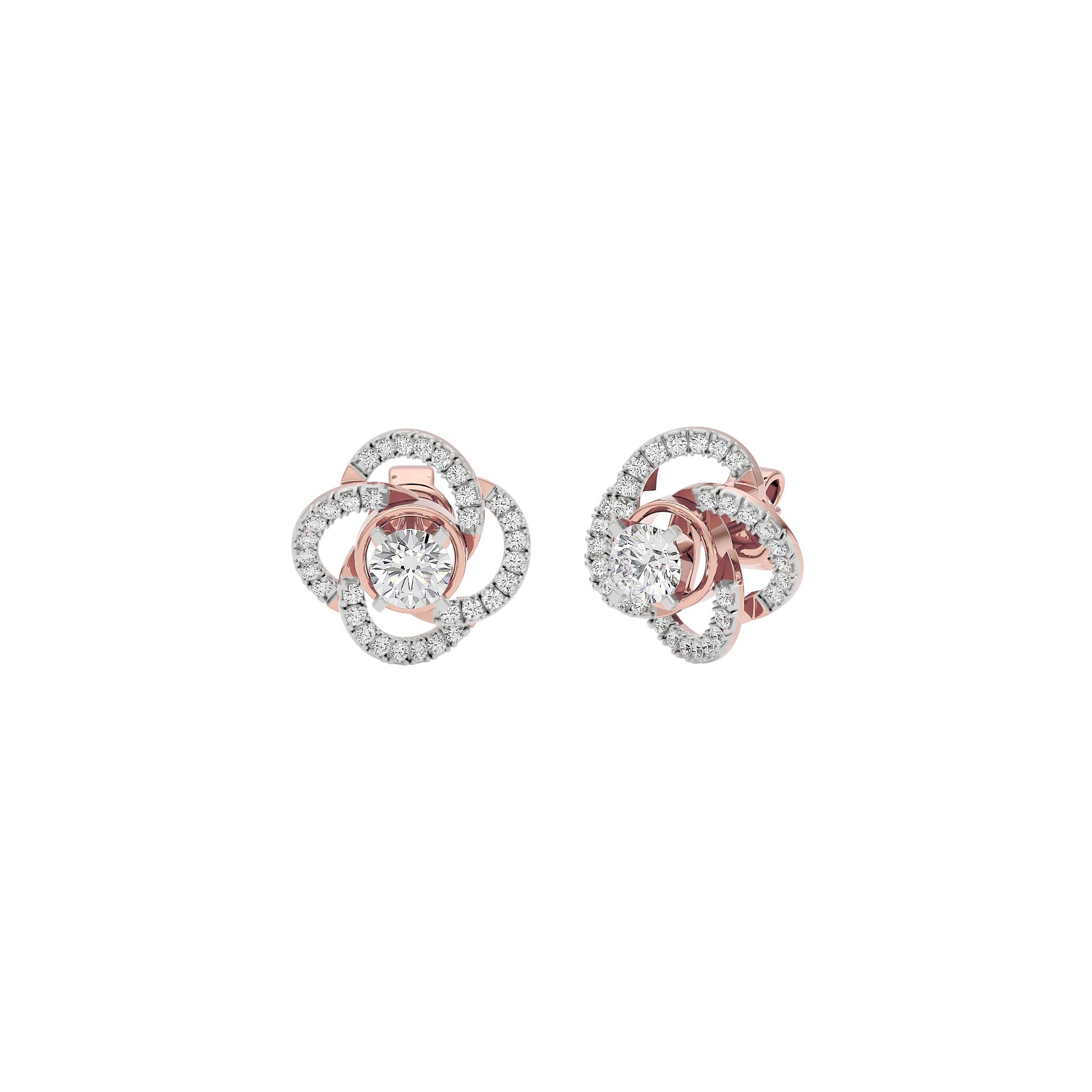 Eterna Eclat Diamond Bloom Earrings 18 KT / Rose Gold