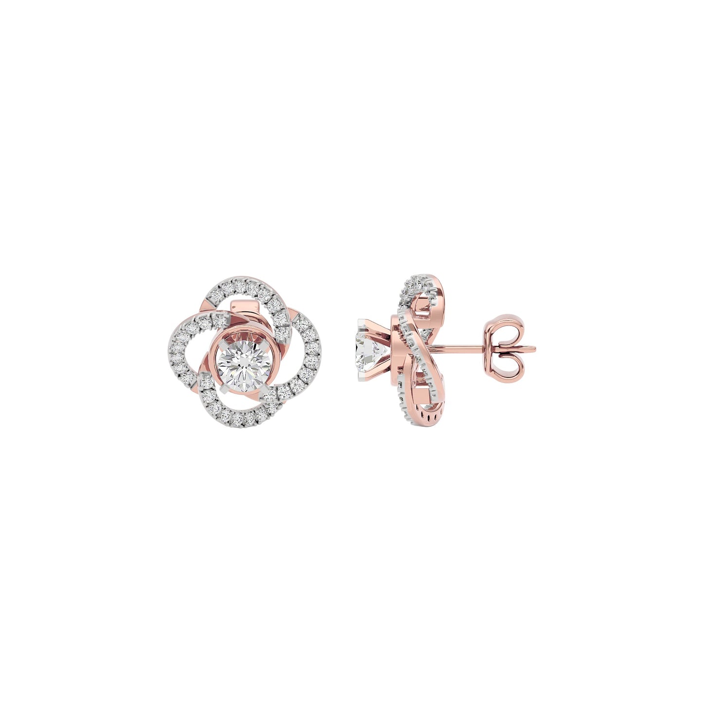 Eterna Eclat Diamond Bloom Earrings 18 KT / Rose Gold