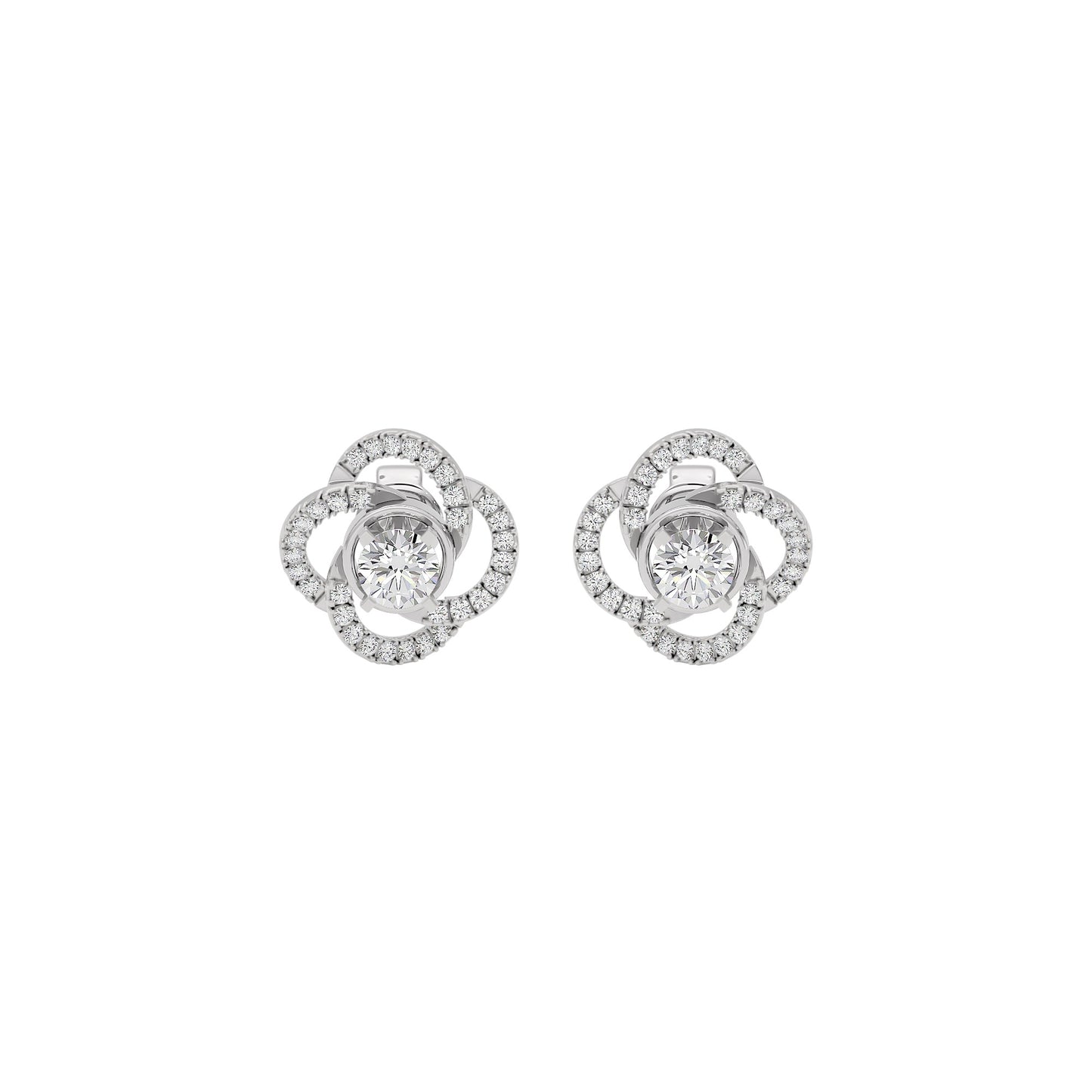 Eterna Eclat Diamond Bloom Earrings 18 KT / White Gold