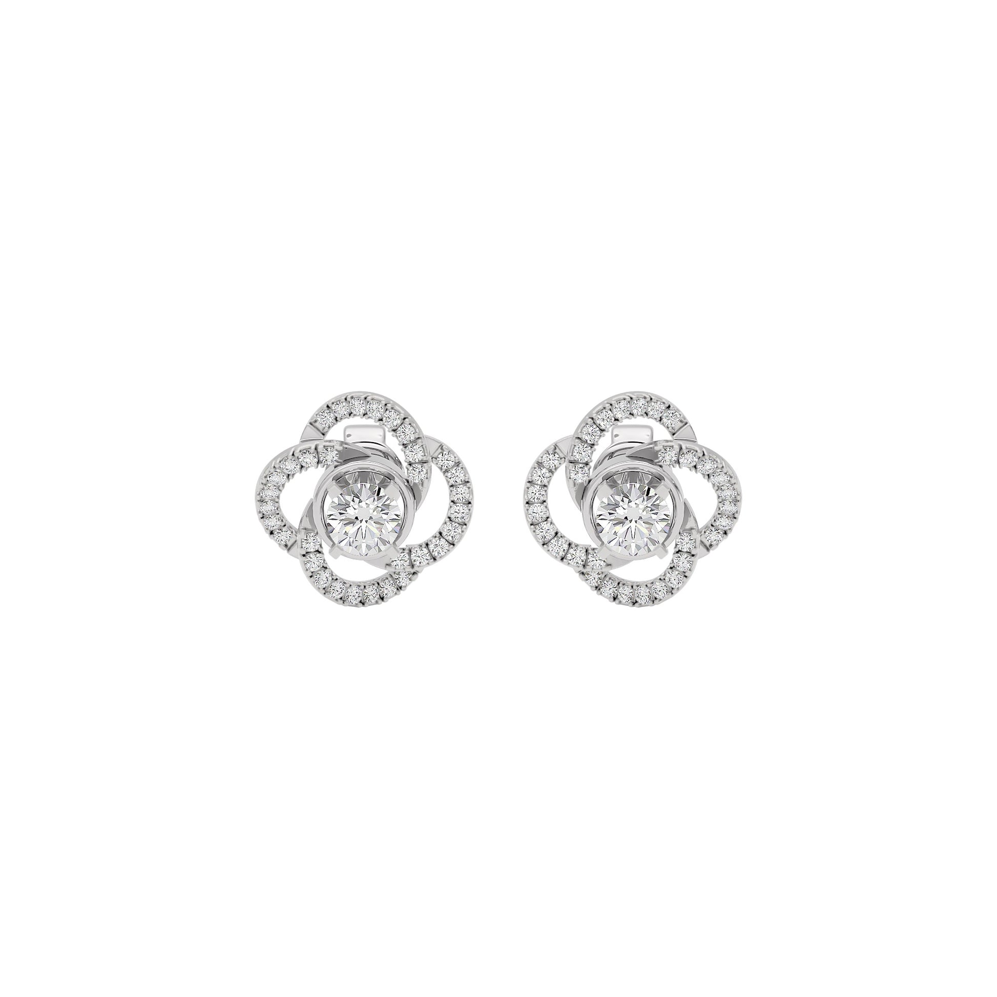 Eterna Eclat Diamond Bloom Earrings 18 KT / White Gold