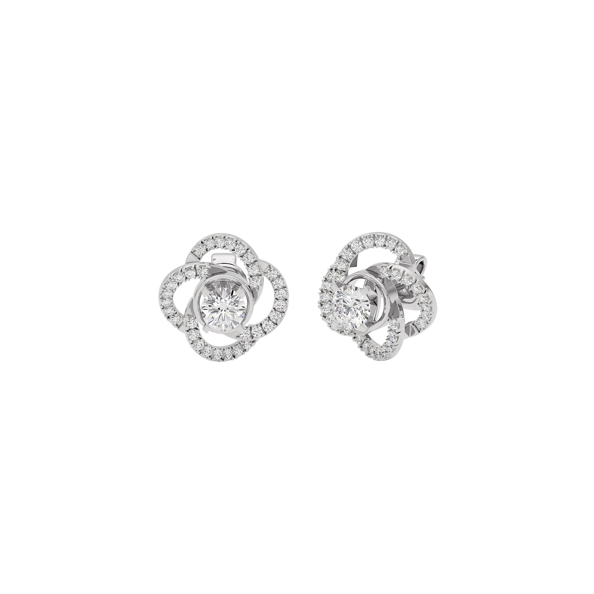 Eterna Eclat Diamond Bloom Earrings 18 KT / White Gold