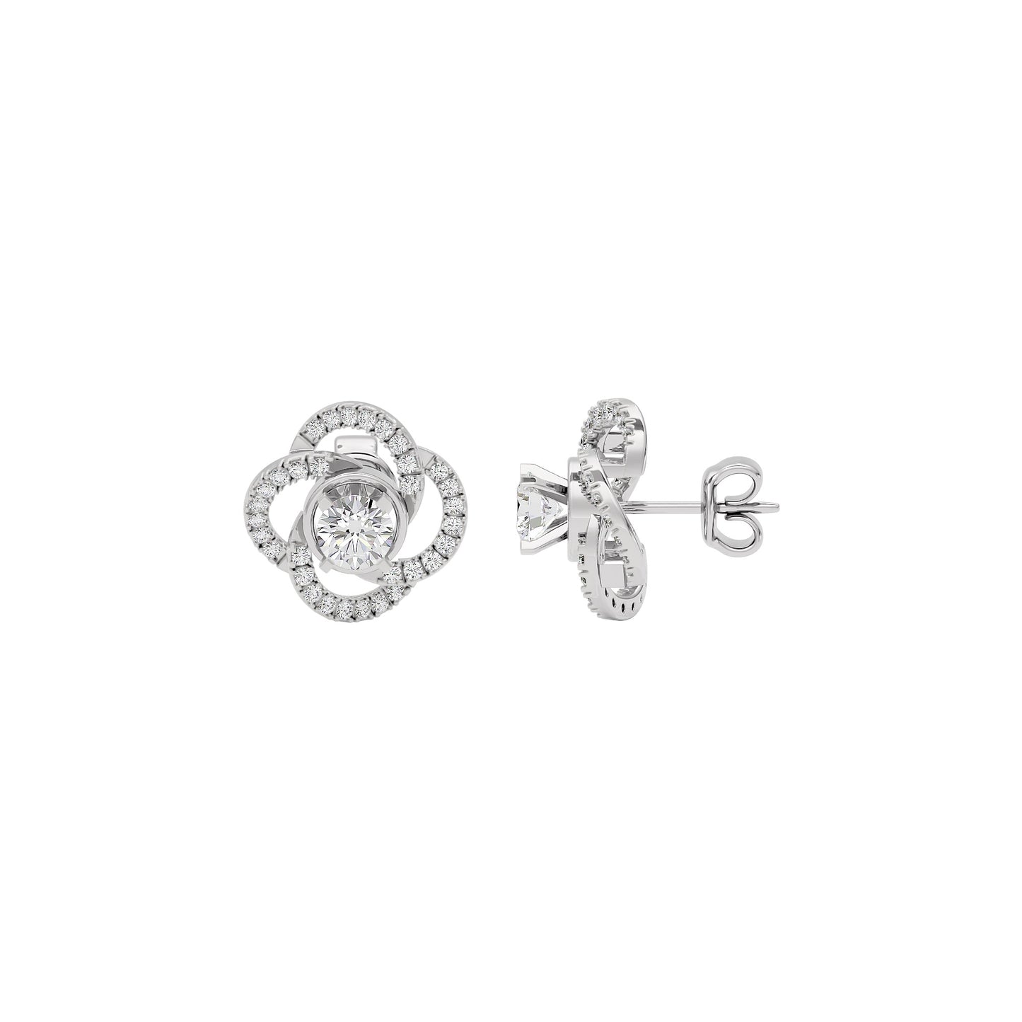 Eterna Eclat Diamond Bloom Earrings 18 KT / White Gold