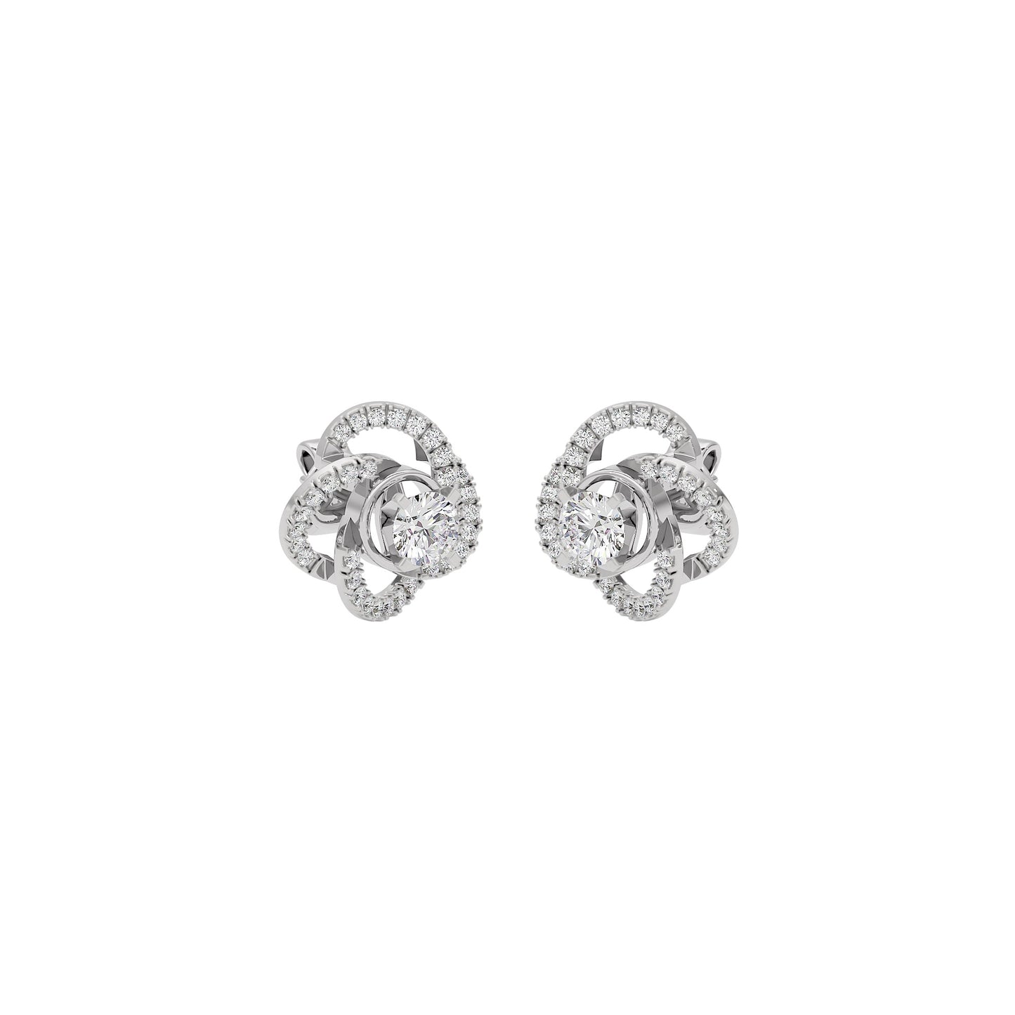 Eterna Eclat Diamond Bloom Earrings 18 KT / White Gold