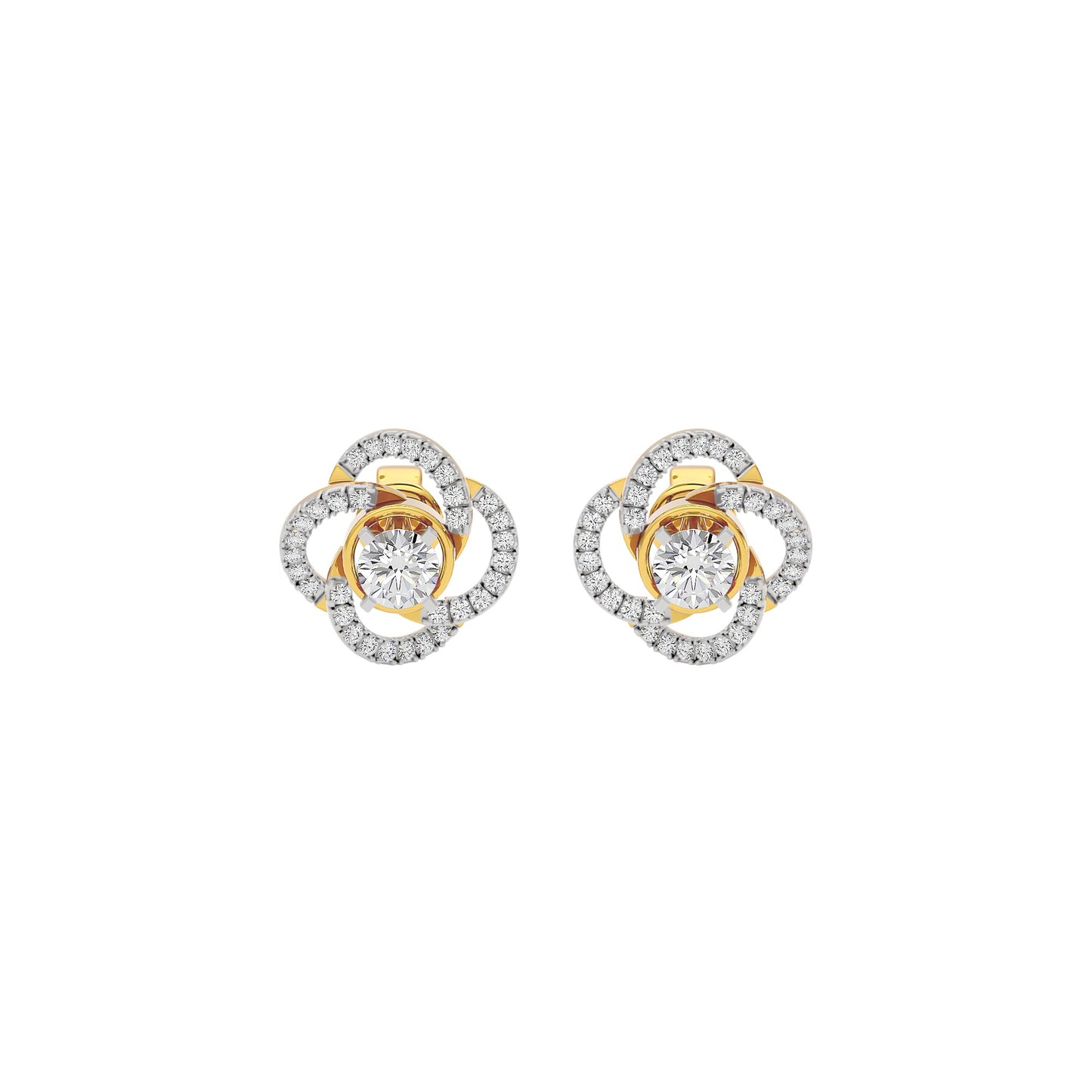 Eterna Eclat Diamond Bloom Earrings 18 KT / Yellow Gold