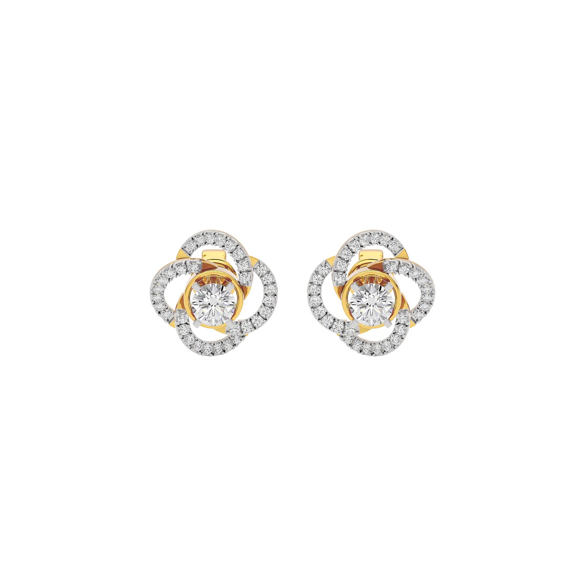 Eterna Eclat Diamond Bloom Earrings 18 KT / Yellow Gold