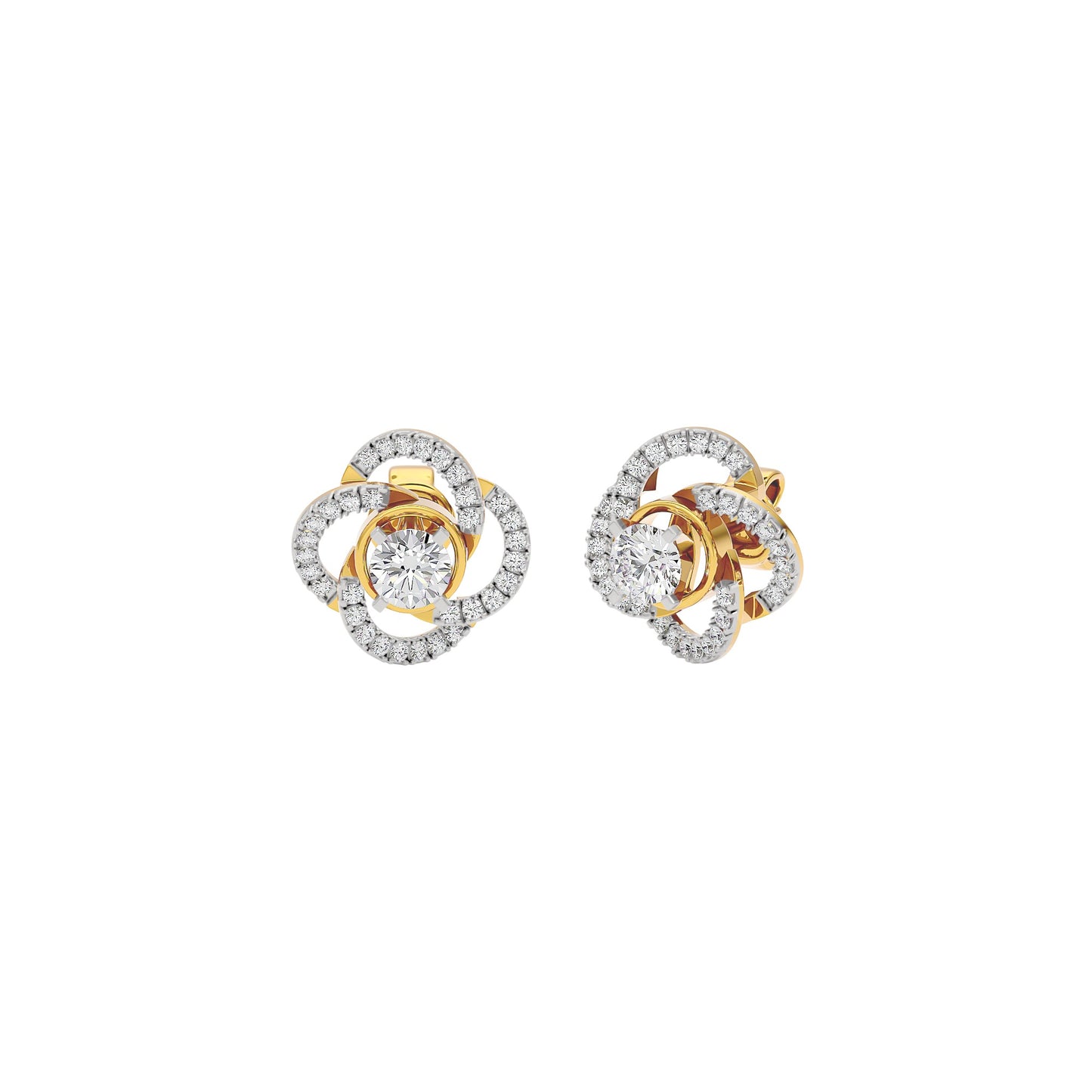 Eterna Eclat Diamond Bloom Earrings 18 KT / Yellow Gold