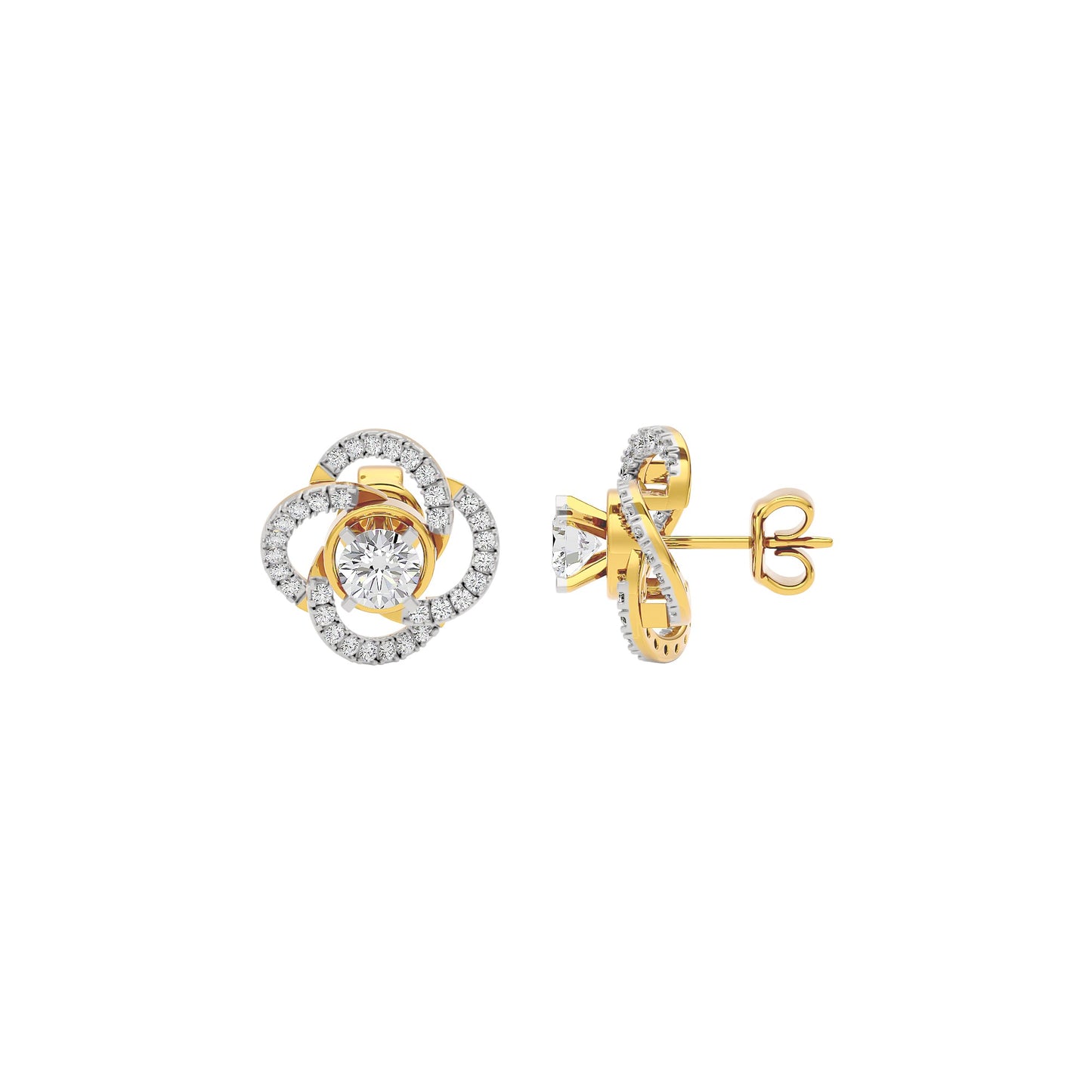 Eterna Eclat Diamond Bloom Earrings 18 KT / Yellow Gold
