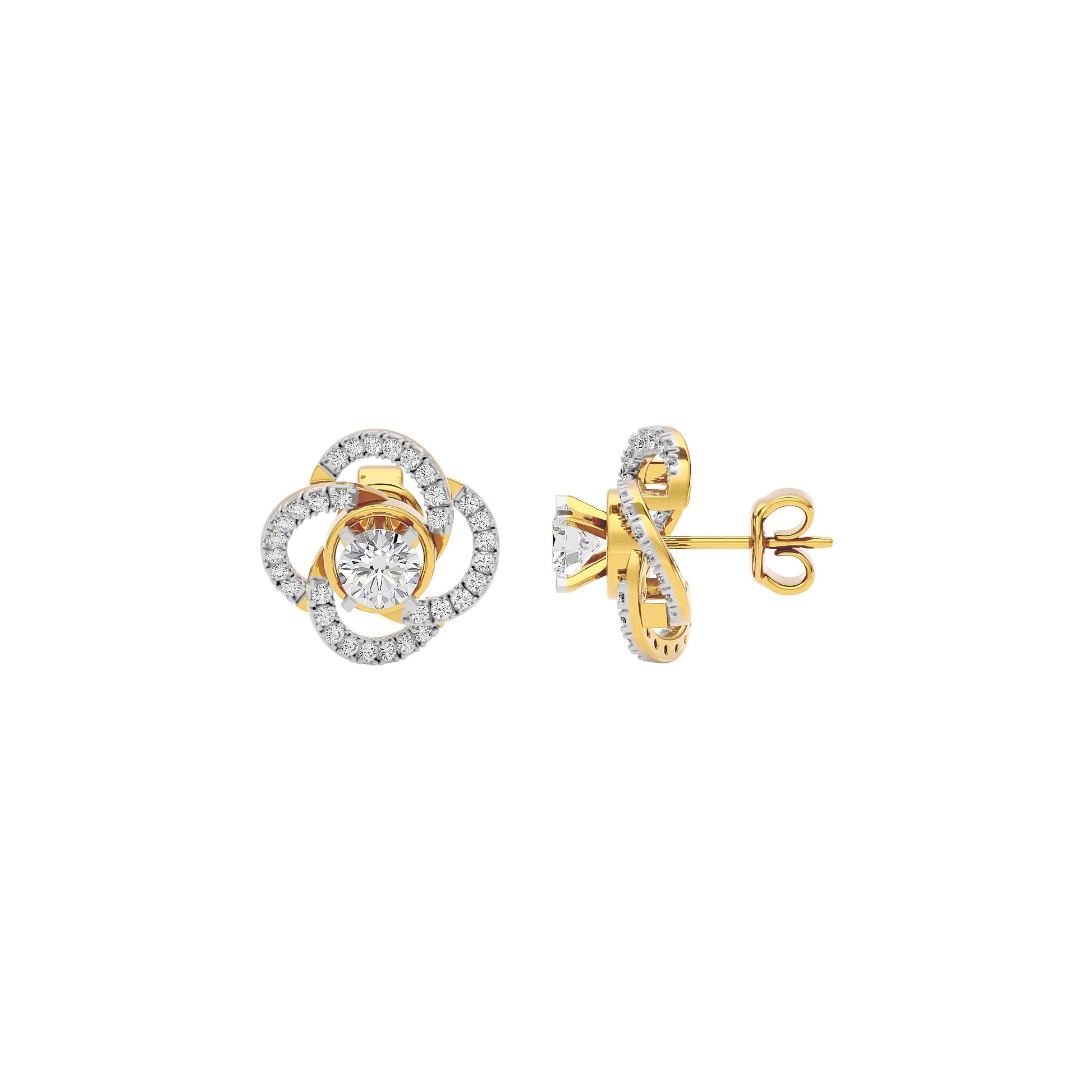 Eterna Eclat Diamond Bloom Earrings 18 KT / Yellow Gold