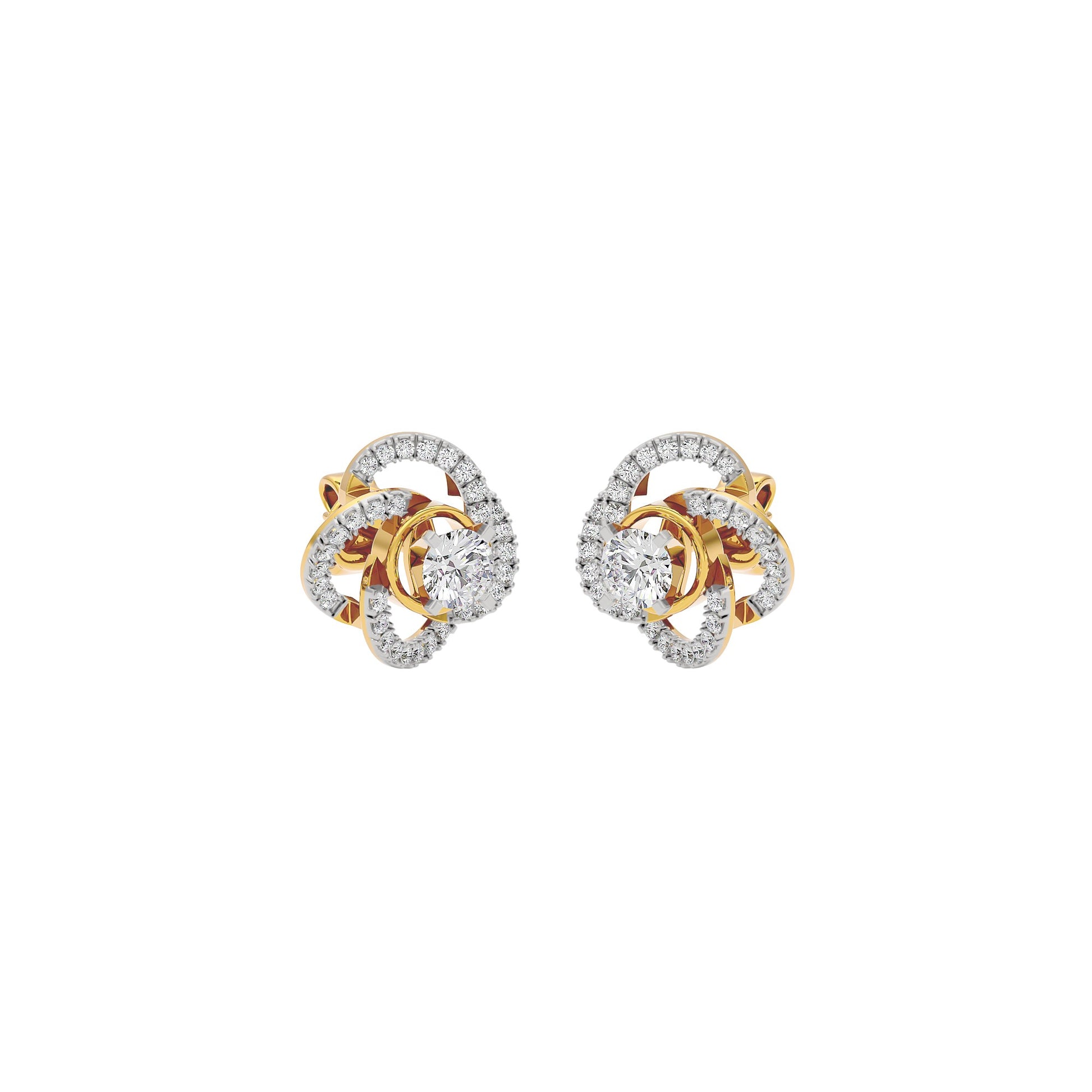Eterna Eclat Diamond Bloom Earrings 18 KT / Yellow Gold