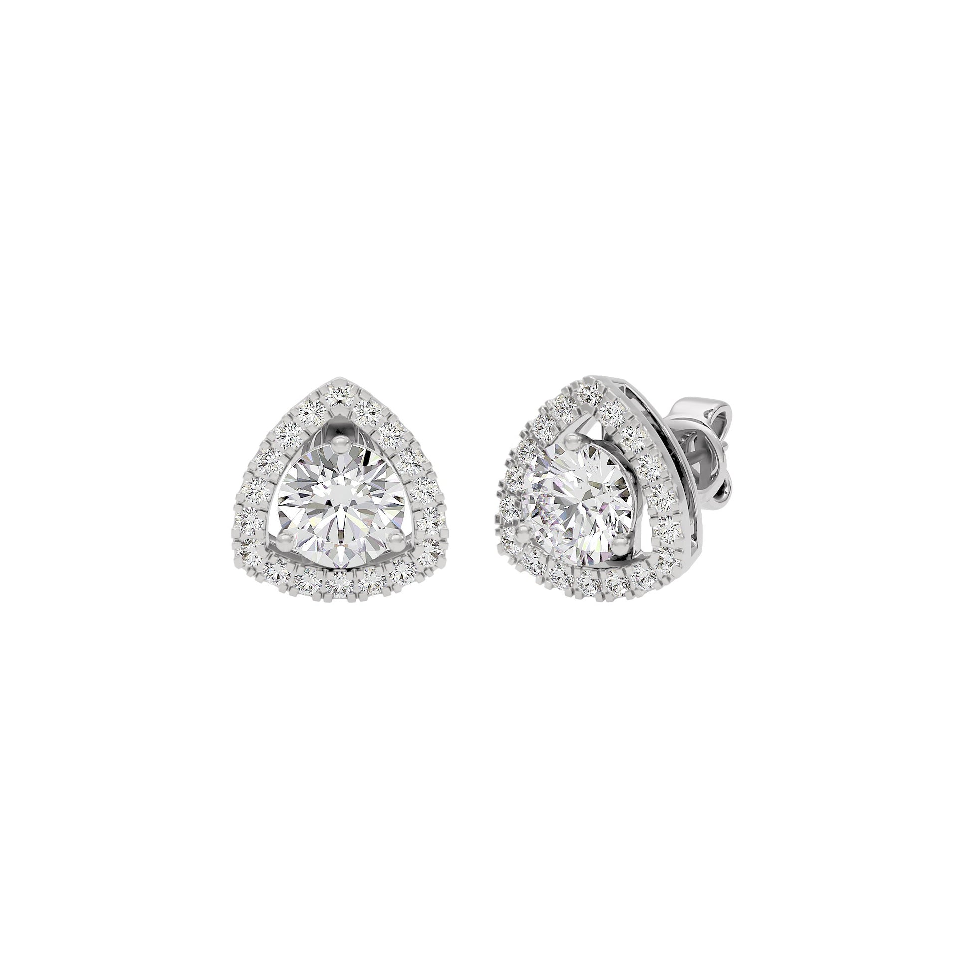 Diamond Ornate Earrings 18 KT / White Gold