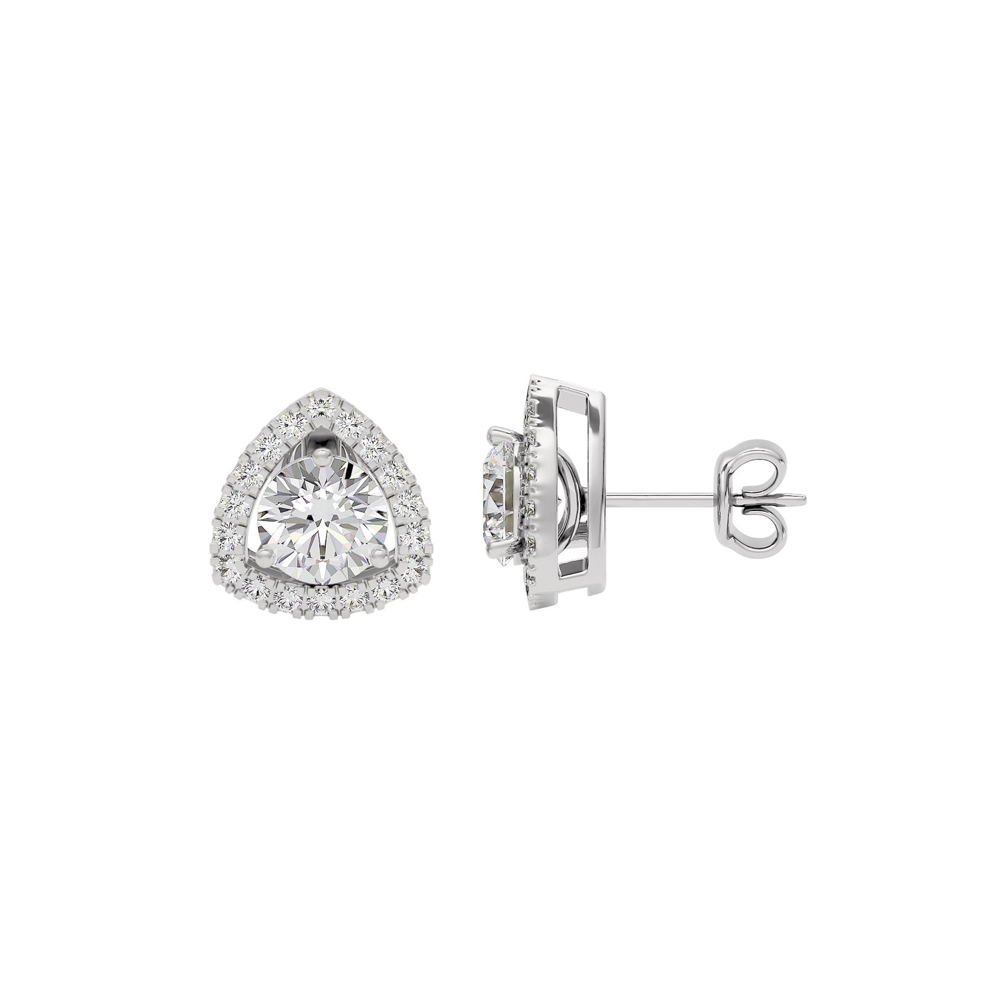 Diamond Ornate Earrings 18 KT / White Gold