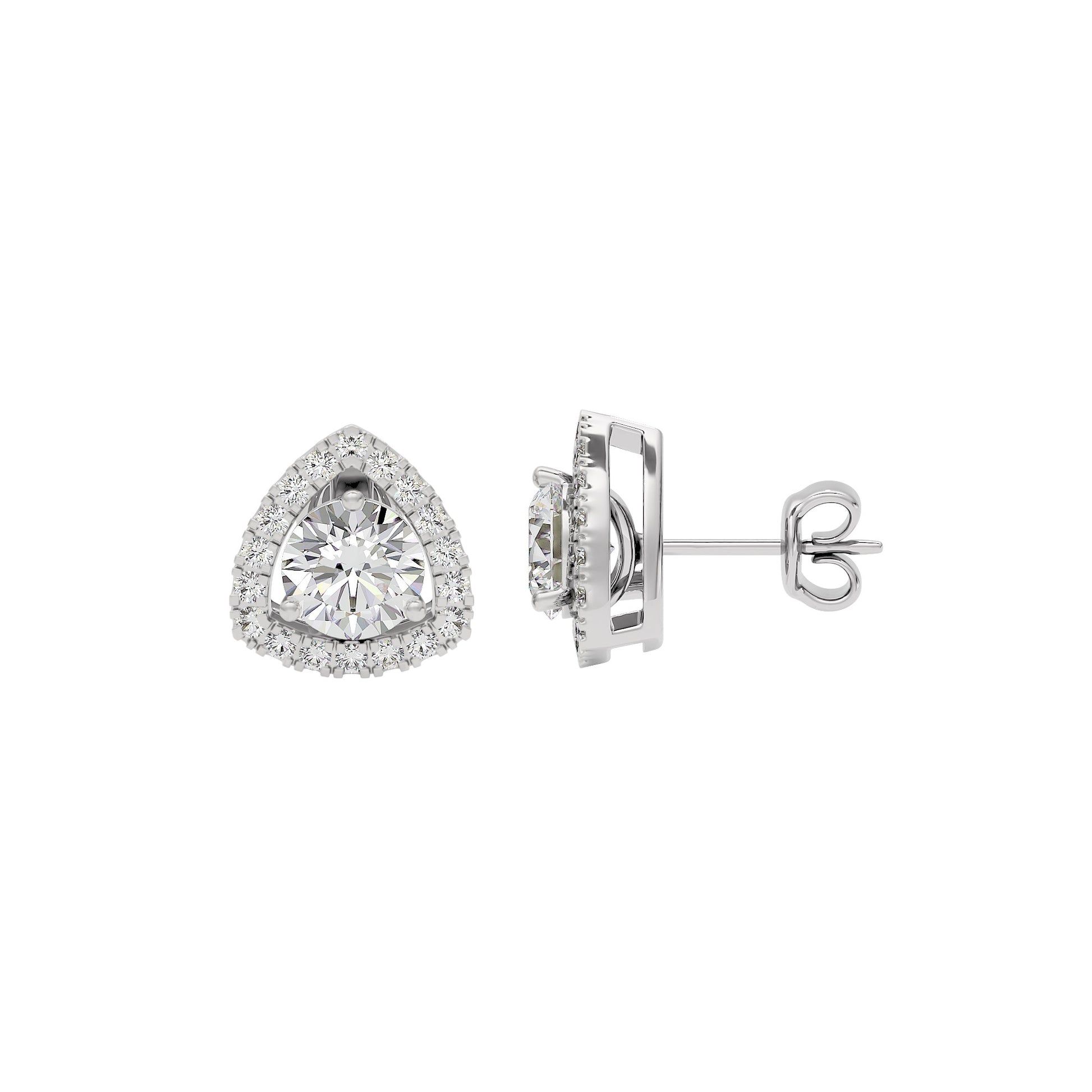 Diamond Ornate Earrings 18 KT / White Gold