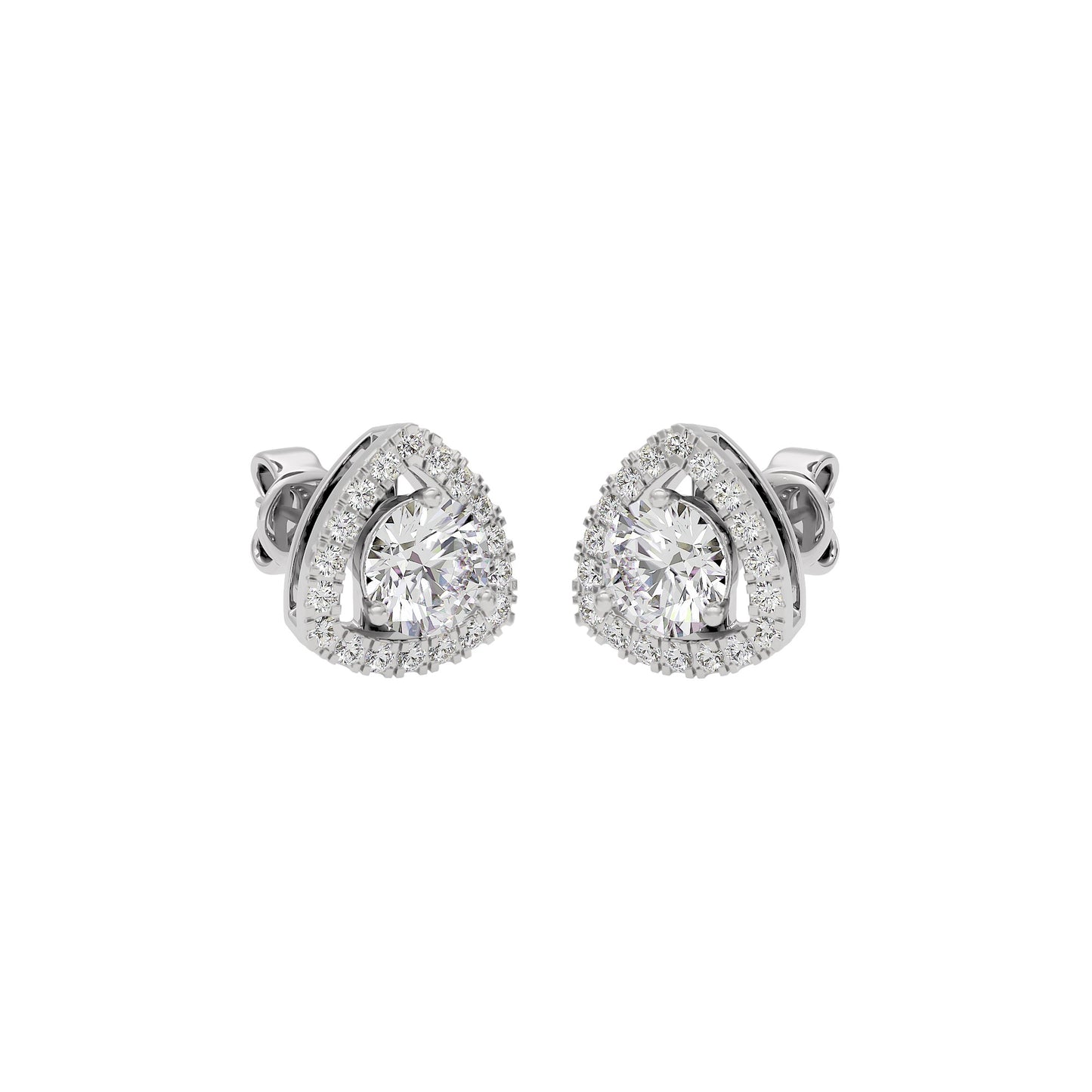 Diamond Ornate Earrings 18 KT / White Gold