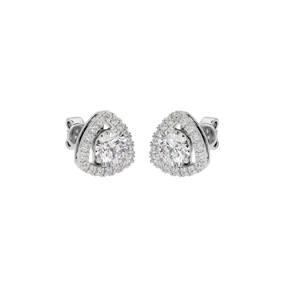 Diamond Ornate Earrings 18 KT / White Gold