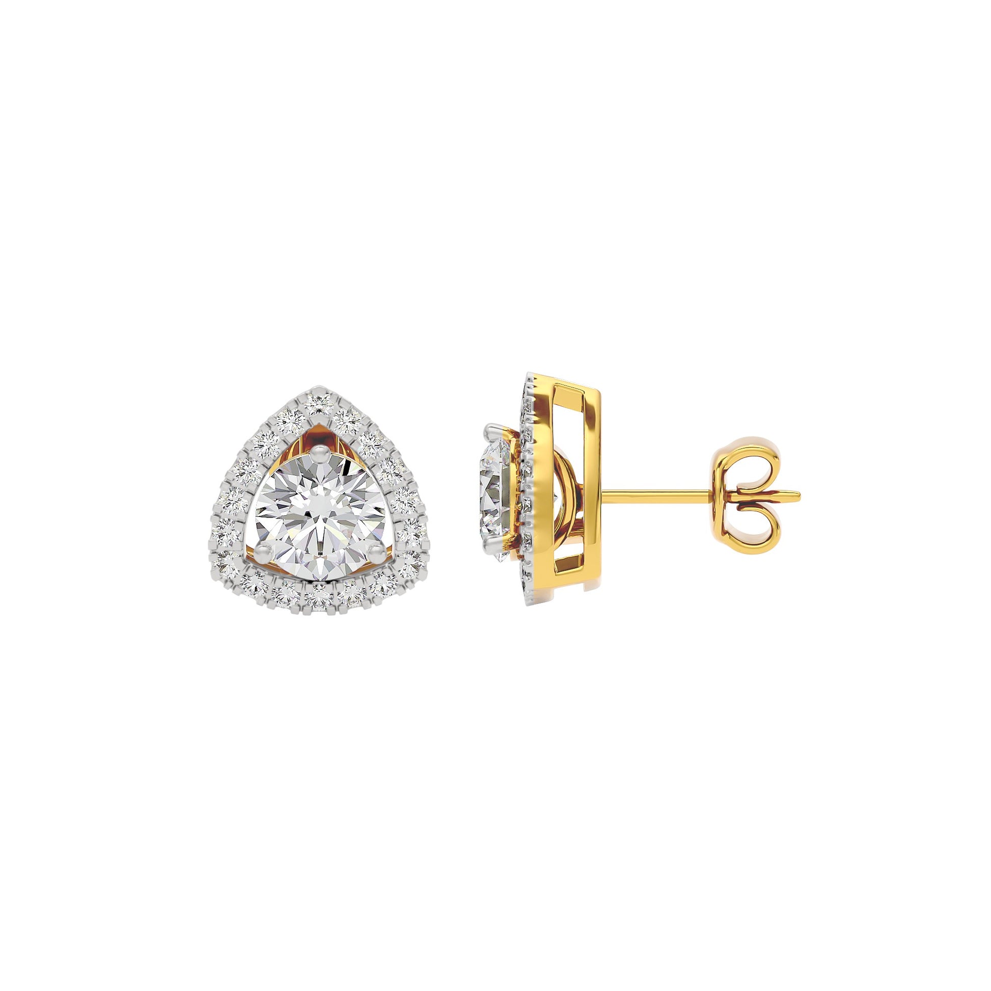Diamond Ornate Earrings 18 KT / Yellow Gold