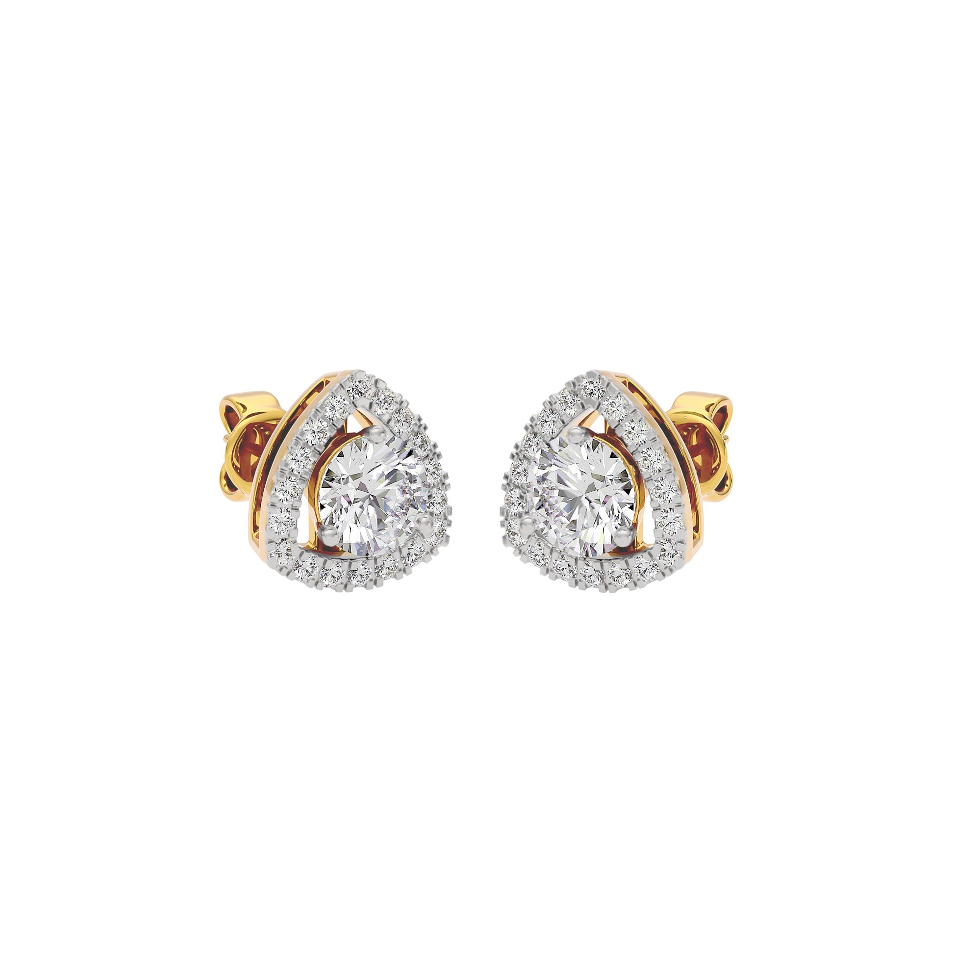 Diamond Ornate Earrings 18 KT / Yellow Gold