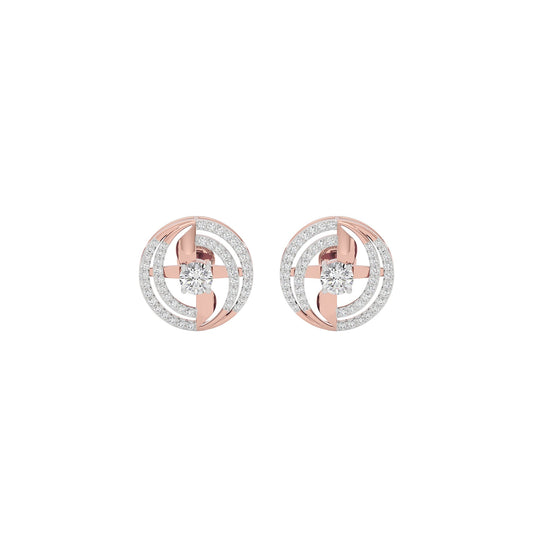 Celestial Serenity Diamond Halo Earrings 18 KT / Rose Gold