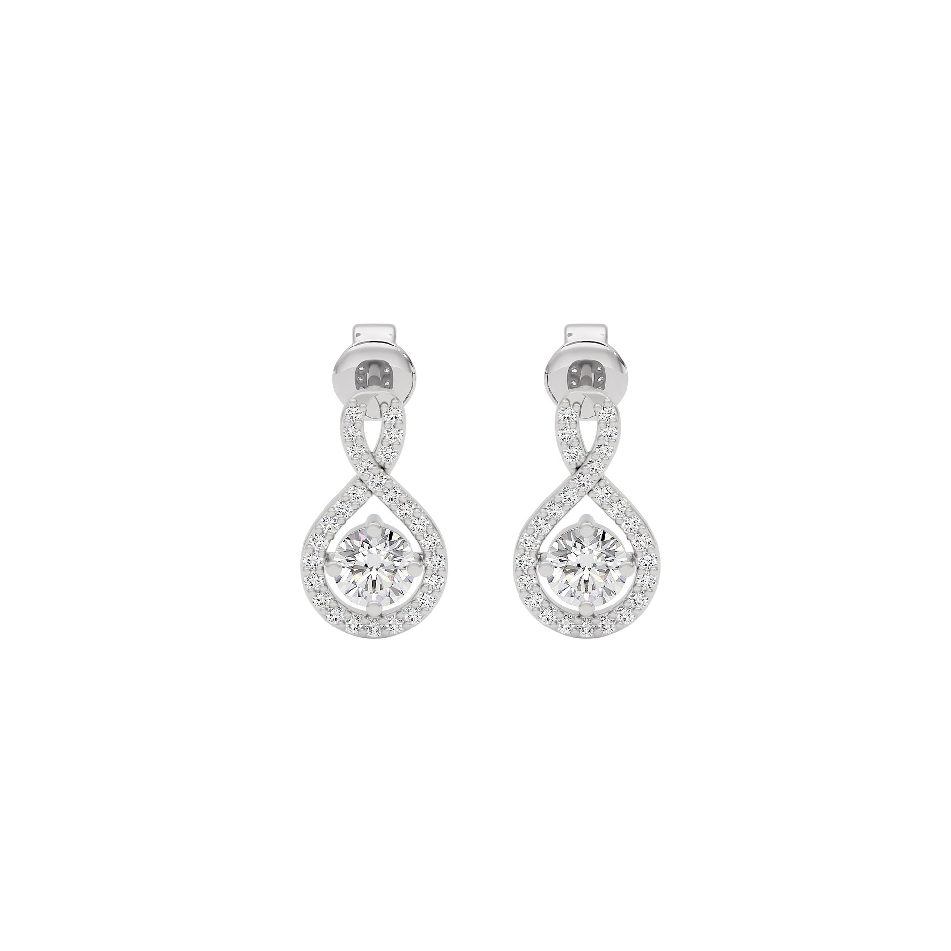 Lustrous Liaison Diamond Earrings 18 KT / White Gold