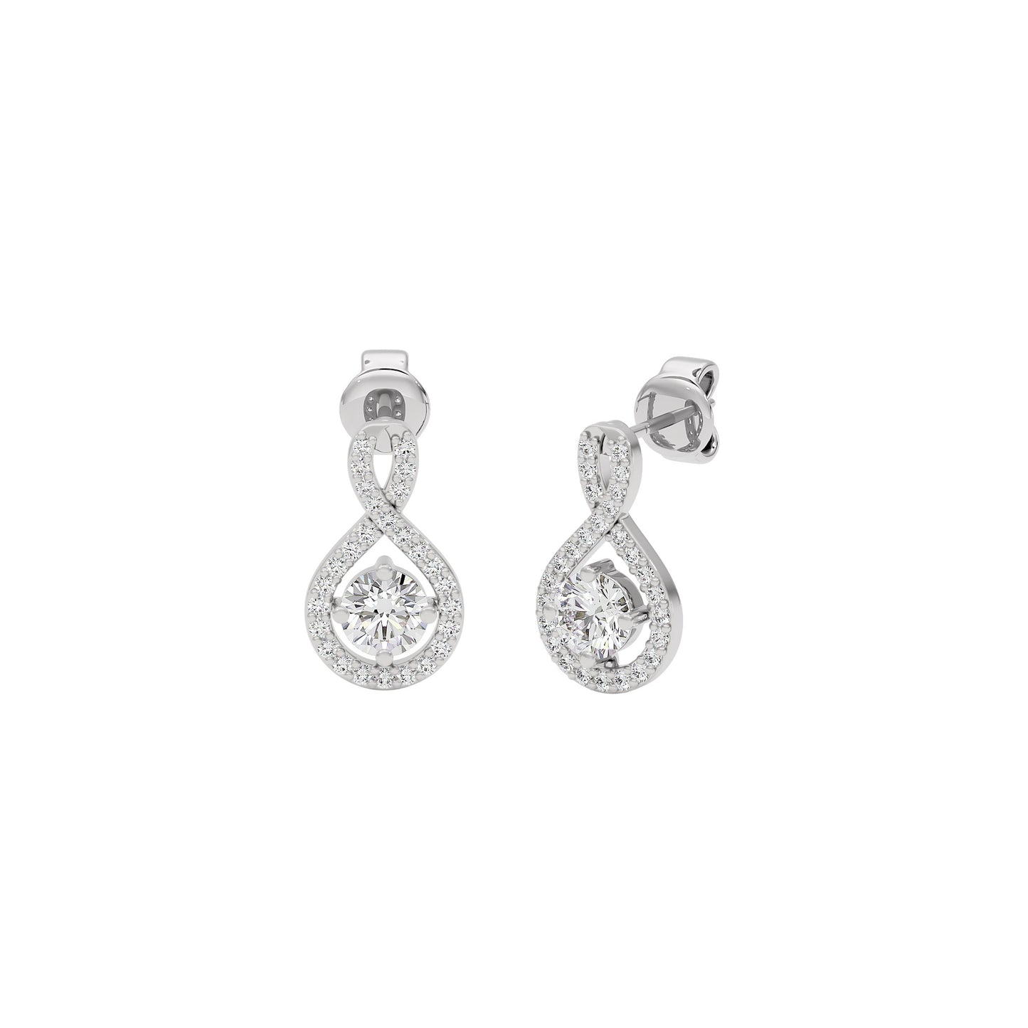 Lustrous Liaison Diamond Earrings 18 KT / White Gold