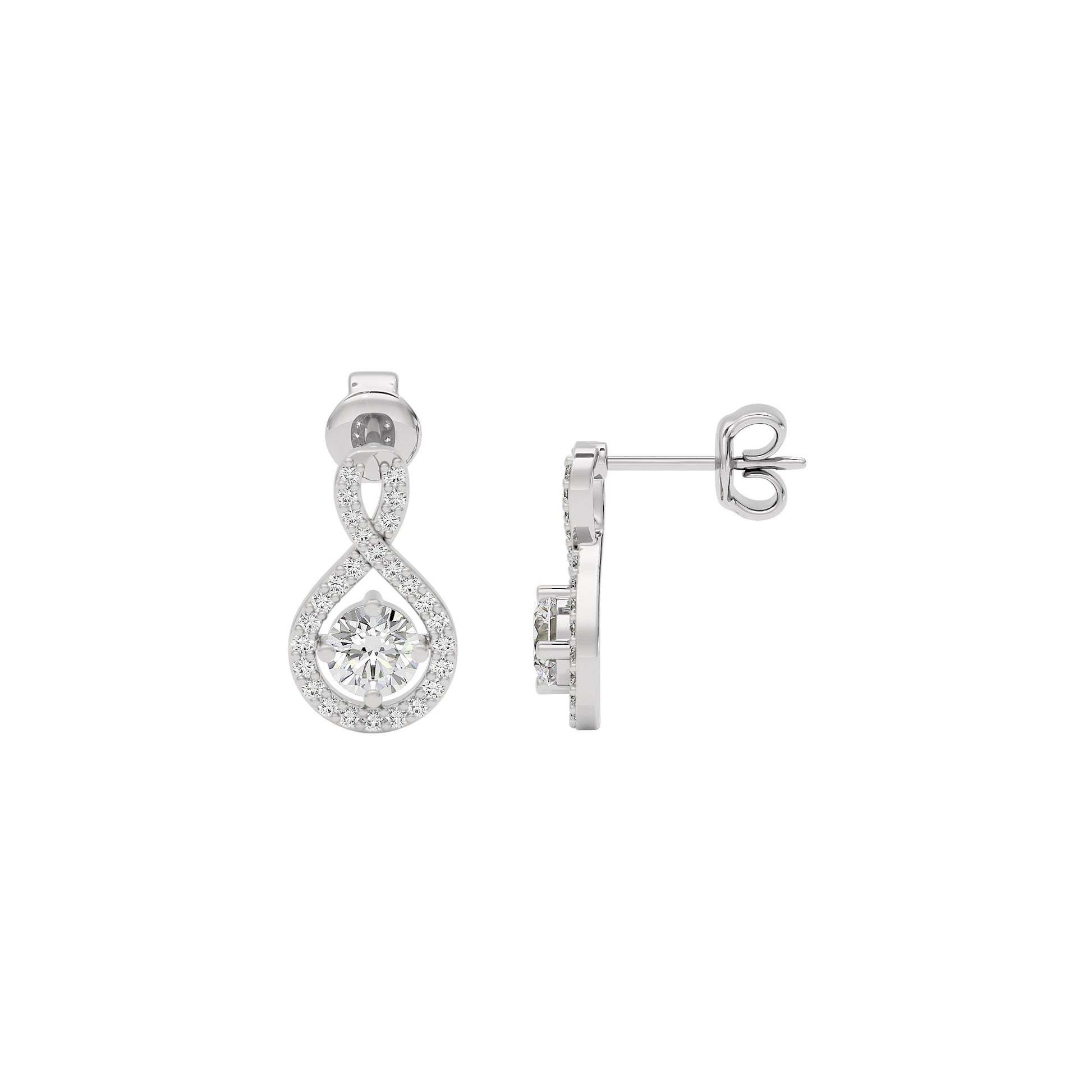 Lustrous Liaison Diamond Earrings 18 KT / White Gold