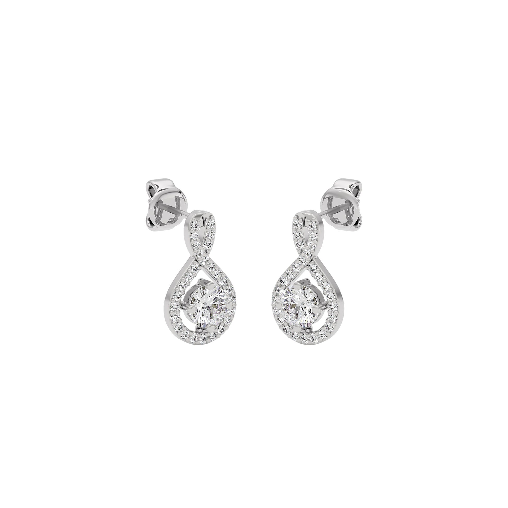 Lustrous Liaison Diamond Earrings 18 KT / White Gold