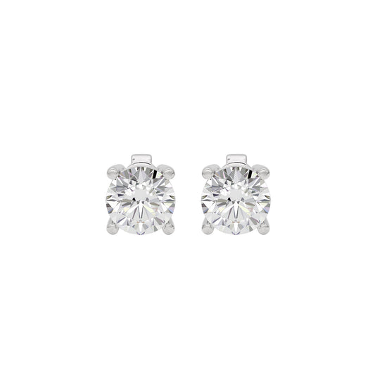UsTwo Classic Round Diamond Earrings 18 KT / White Gold