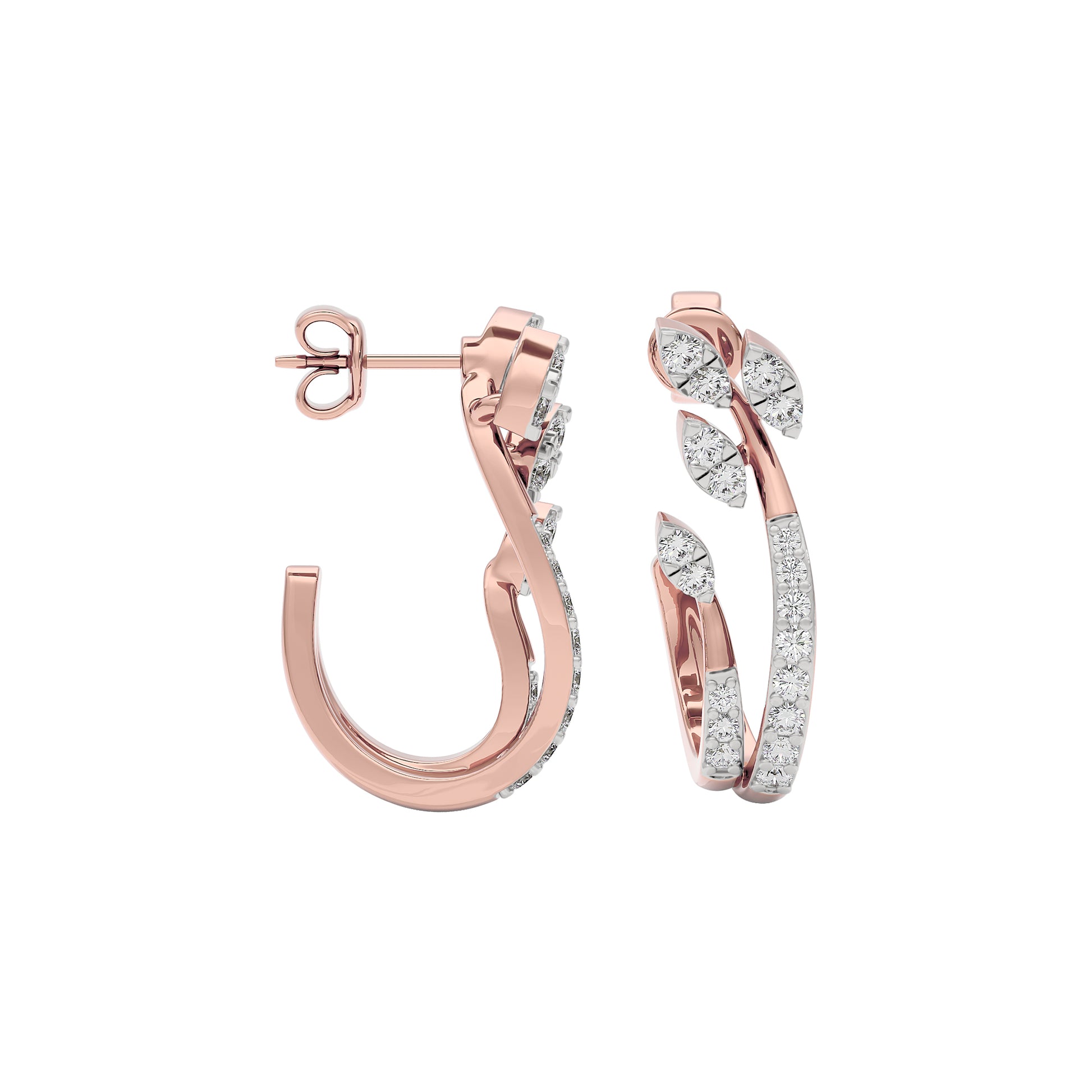 Crystal Aura Diamond Earring 18 KT / Rose Gold