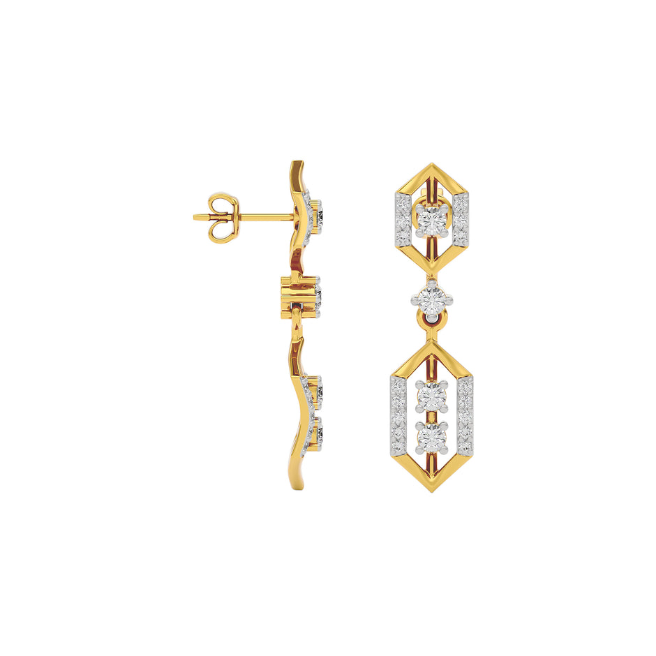 Twinkle Blossom Diamond Earring 18 KT / Yellow Gold