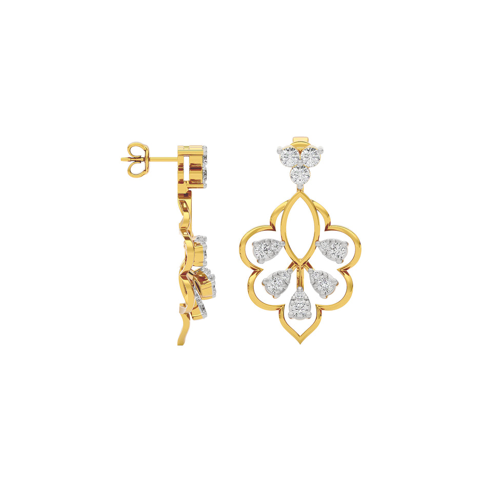 Diamond Charmed Glow Earring 18 KT / Yellow Gold