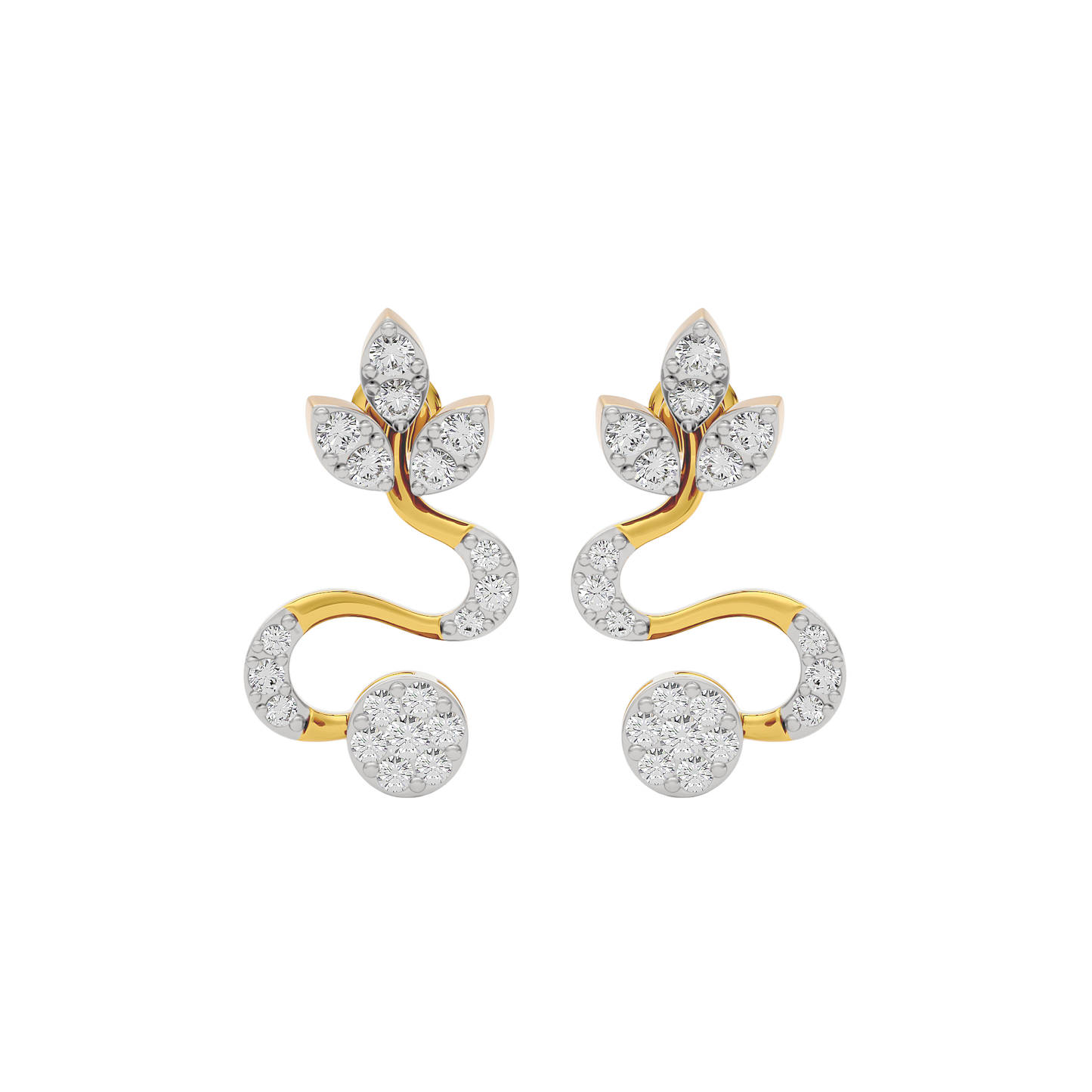 Radiant Feather Diamond Earring