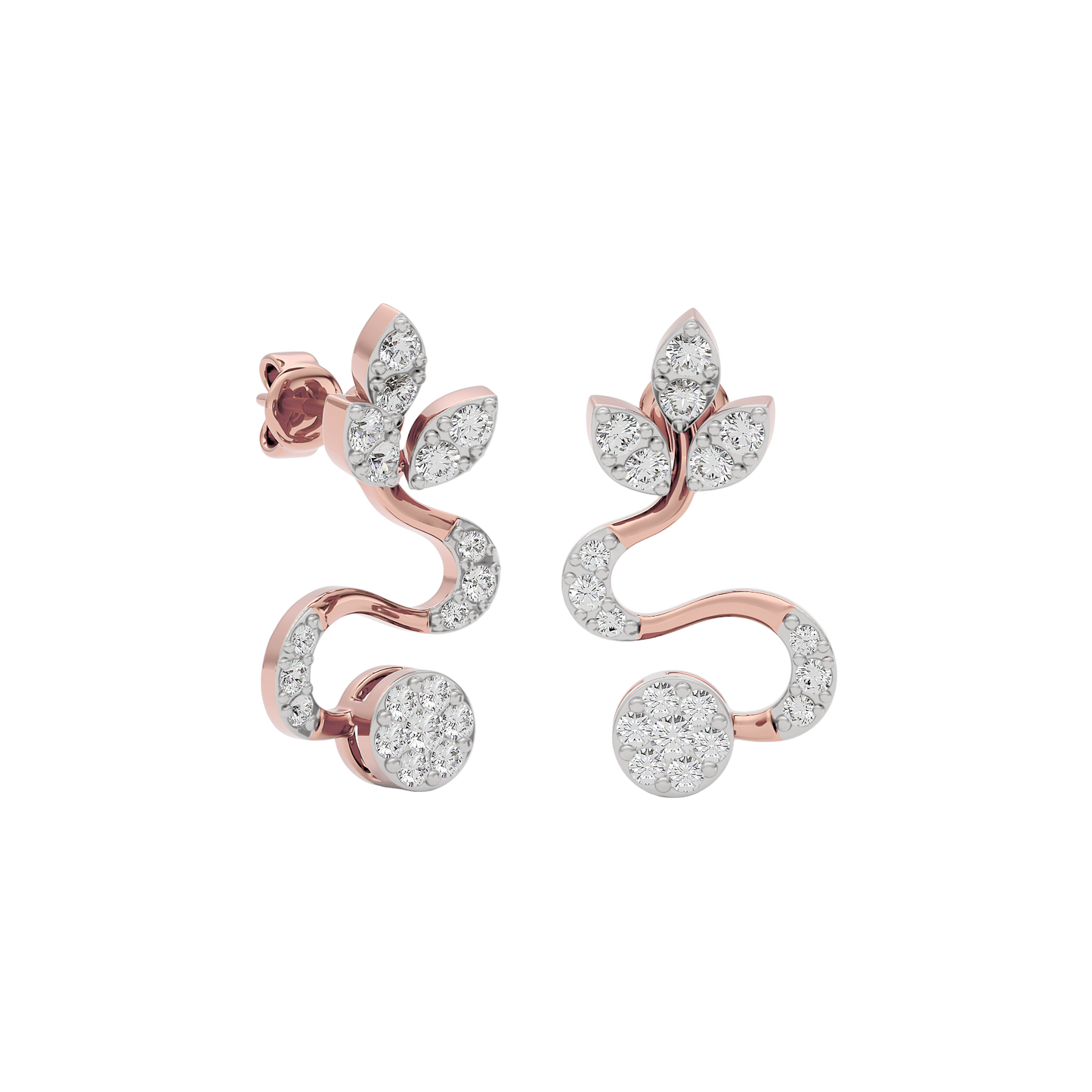 Radiant Feather Diamond Earring