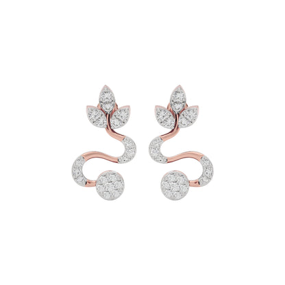 Radiant Feather Diamond Earring 18 KT / Rose Gold