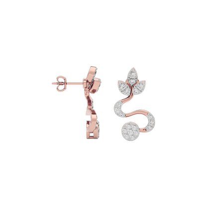 Radiant Feather Diamond Earring 18 KT / Rose Gold
