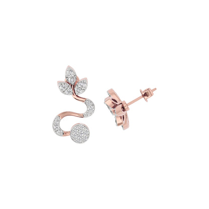 Radiant Feather Diamond Earring 18 KT / Rose Gold