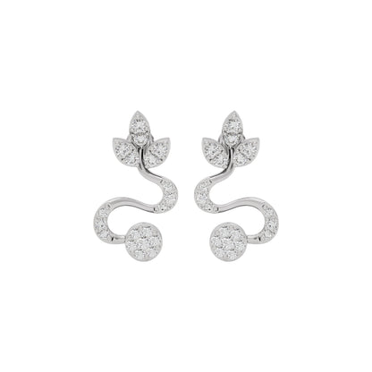 Radiant Feather Diamond Earring 18 KT / White Gold
