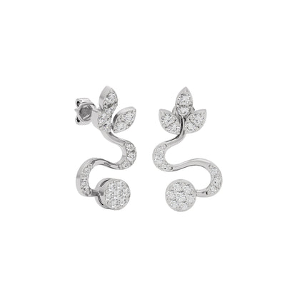 Radiant Feather Diamond Earring 18 KT / White Gold