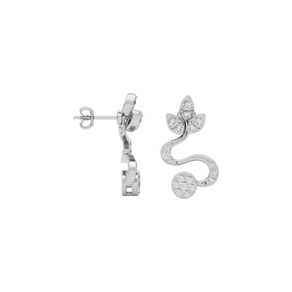 Radiant Feather Diamond Earring 18 KT / White Gold