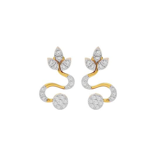 Radiant Feather Diamond Earring 18 KT / Yellow Gold