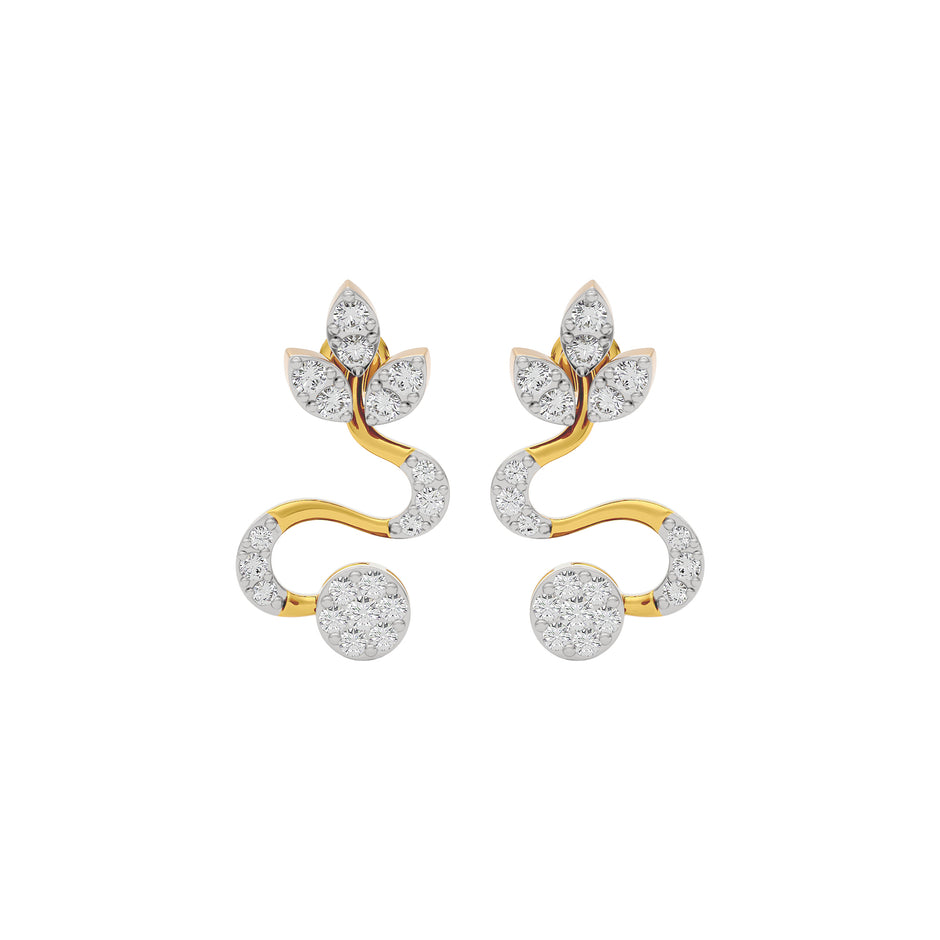 Radiant Feather Diamond Earring 18 KT / Yellow Gold