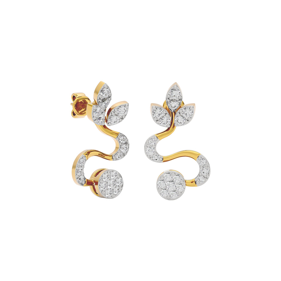 Radiant Feather Diamond Earring 18 KT / Yellow Gold