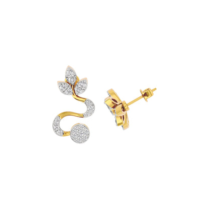 Radiant Feather Diamond Earring 18 KT / Yellow Gold