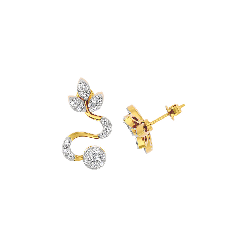 Radiant Feather Diamond Earring 18 KT / Yellow Gold