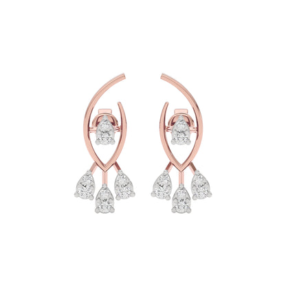 Shimmering Opal Diamond Earring 18 KT / Rose Gold