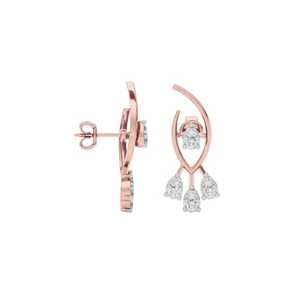 Shimmering Opal Diamond Earring 18 KT / Rose Gold