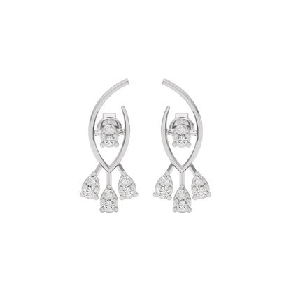 Shimmering Opal Diamond Earring 18 KT / White Gold