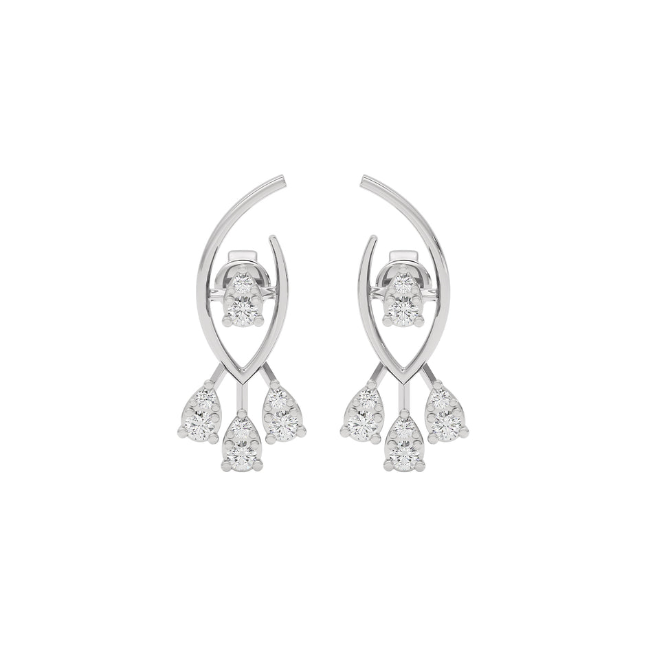 Shimmering Opal Diamond Earring 18 KT / White Gold