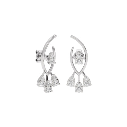 Shimmering Opal Diamond Earring 18 KT / White Gold