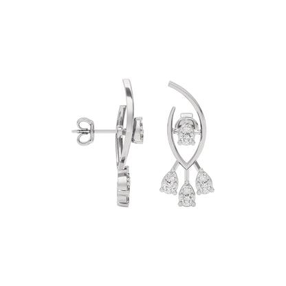 Shimmering Opal Diamond Earring 18 KT / White Gold