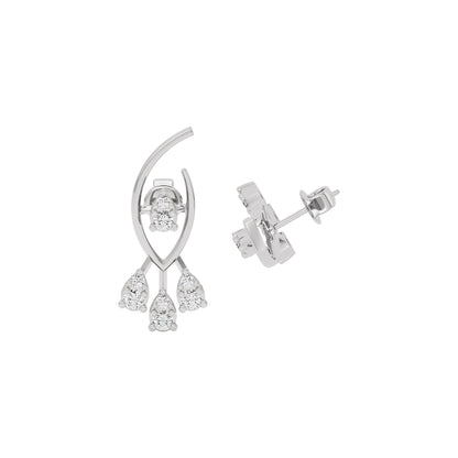 Shimmering Opal Diamond Earring 18 KT / White Gold
